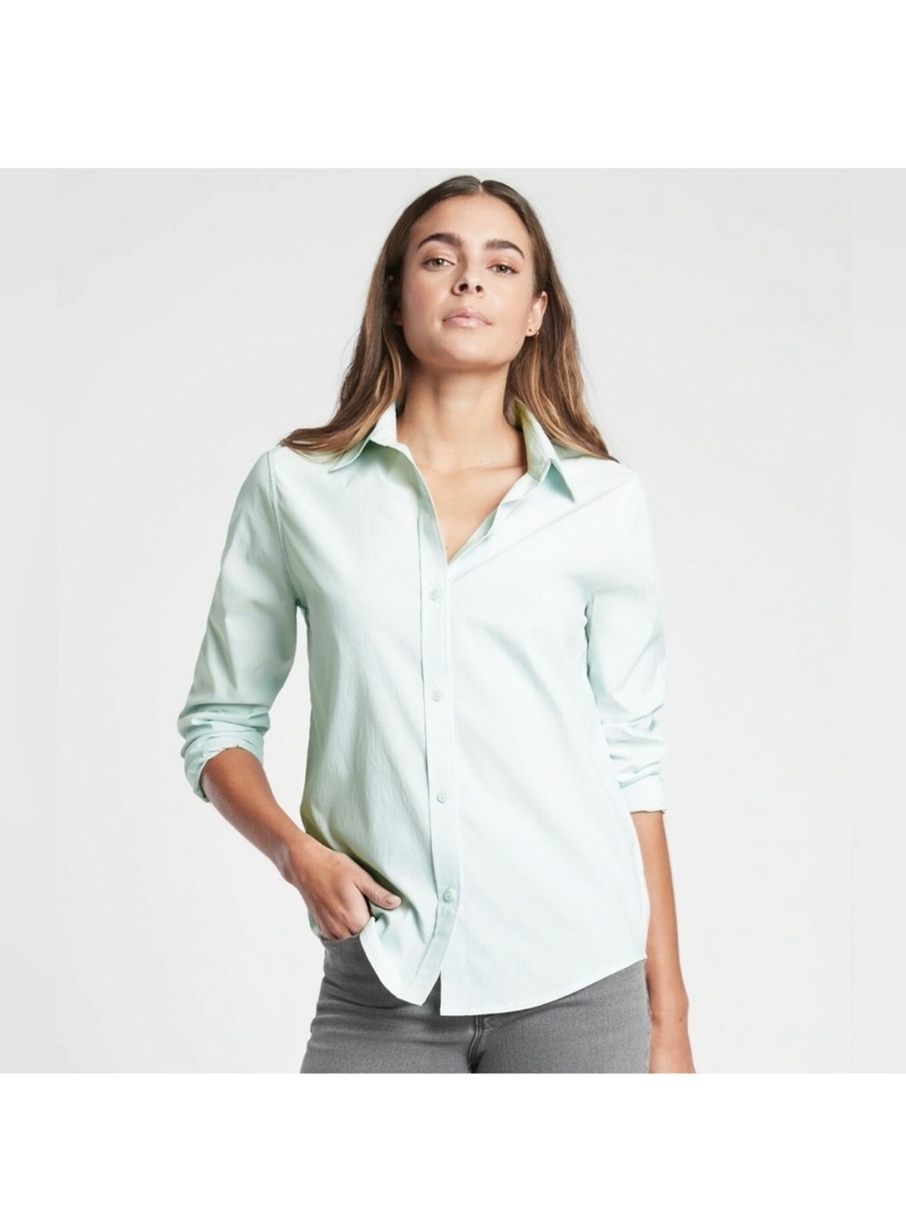 Athleta Midtown Button-Down Shirt (L)